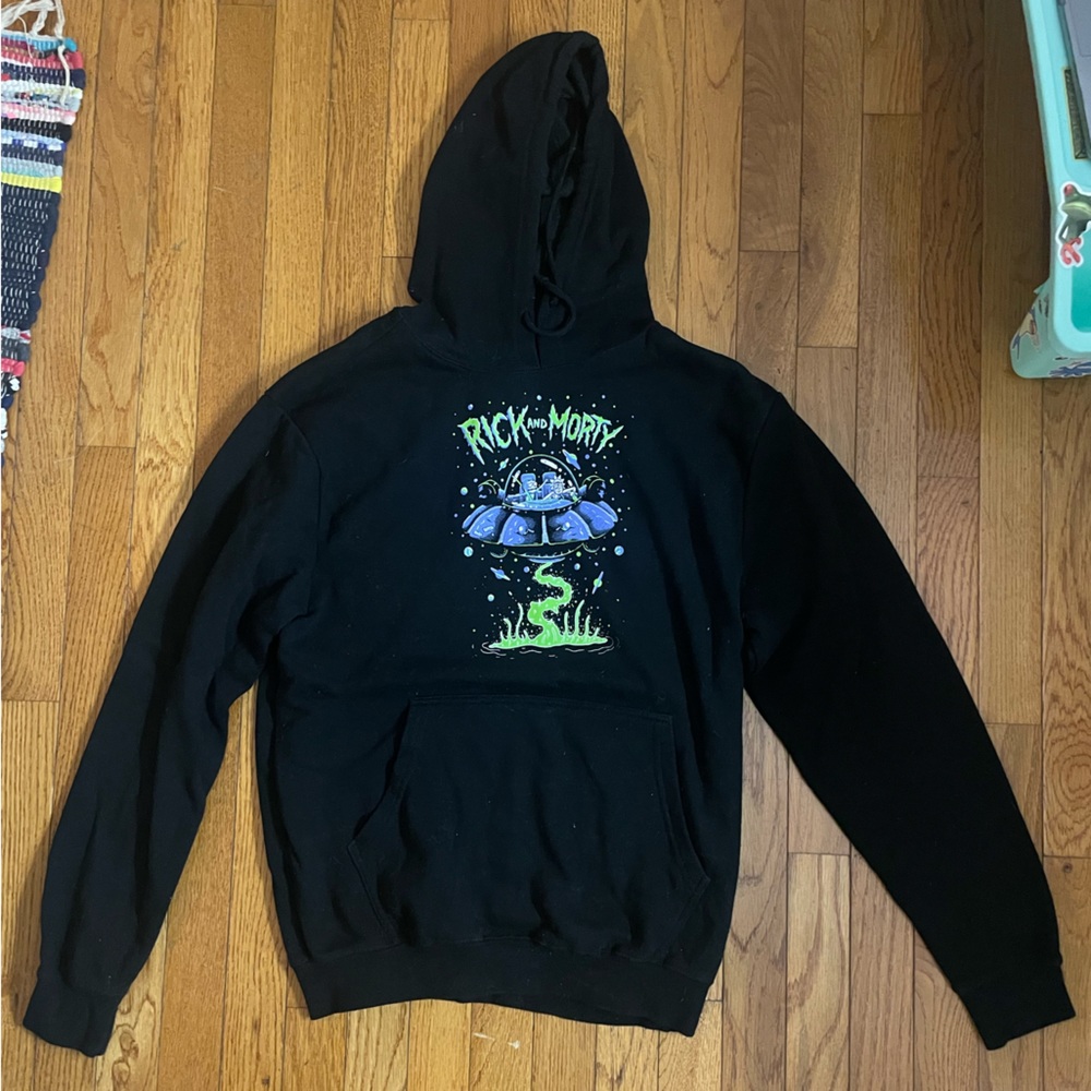 Rick and Morty black hooded sweatshirt